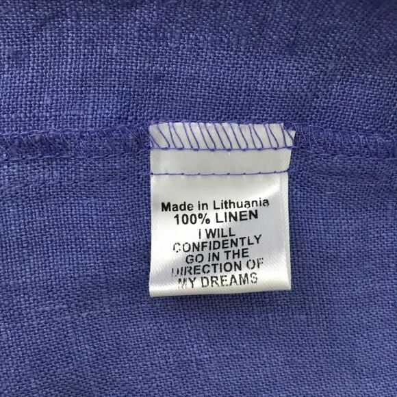 FLAX Lithuanian Linen Hoodie Jacket Wmn M Periwinkle Full Zip Lagenlook BOHO NWT - Picture 13 of 16